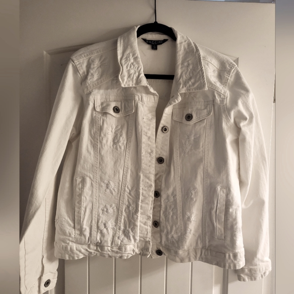 Baccini White Jean Jacket